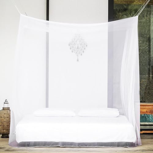 Moskitonetz 200 x 220 x 210 cm, Moskitonetz Bett, Moskitonetz Reise, Feinmaschig und langlebig, Leicht und ideal für Zuhause, Reisen und Camping - Schützt vor Mücken