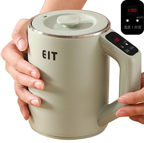 HBBursts Mini Taza De Café con Calefacción Portátil, Taza De Agua con Control Inteligente De Temperatura, Hervidor Eléctrico Multifuncional, 12h For Mantener El Calor (Color : Green, Size : 0.8L)