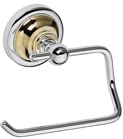 Brillantbad BETRO Gold Papierrollenhalter ohne Deckel Messing Gold Chrom 135x100x90 mm für Bad & WC >> zum Bohren