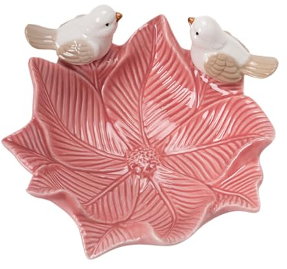 Alipis Bird and Flower Storage Tray for Jewelry and Keys Trinket Dish Bird Design for Desktop Entryway Use for Holding Necklaces and Small Accessories