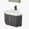 VSTQNXR Lave Main WC avec Meuble Angle Lave Main Meuble WC Suspendu Meuble-lavabo d'angle avec Lavabo, Lavabo Mural pour Petit Espace(Color:White Gold,Size:38cm/14.96in)