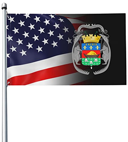 Drapeau 3x5 pieds armoiries des drapeaux de Guyane française bannière de couleur vive avec œillets en laiton pour la décoration intérieure extérieure