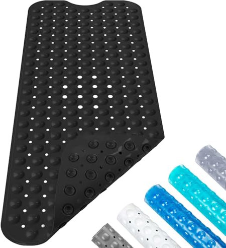 Badewannenmatte Duschmatte 100x40 cm Badewanneneinlage Antirutschmatte rutschfest Maschinenwaschbar(Schwarz)