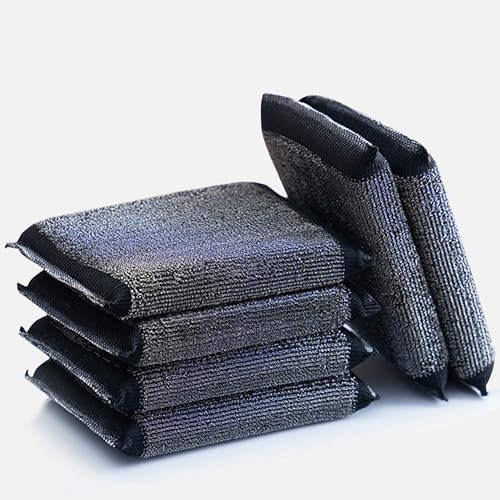 Küchenschwämme, Stahlwolle, Topfschrubber für die Küche, kratzfest, weich und schnell zu reinigen, 6 Stück