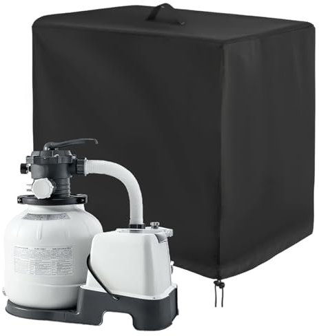 Sand Filter Pump Cover For IN-TEX Krystal - Heavy Duty 420D Oxford Fabric Pool Pump Cover | A-bove Ground Pool Pump Cover | Sand Pool Filters Cover | Waterproof Weatherproof Tear Resistant Resistant