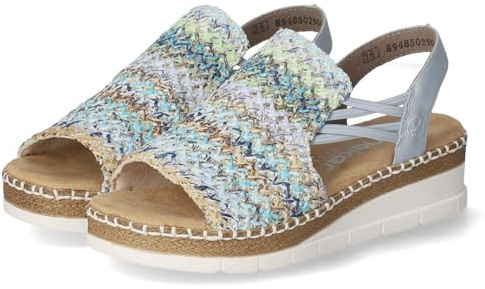 Rieker Sandales compensées V1241 pour femme Multicolore 40 EU, multicolore, 40 EU