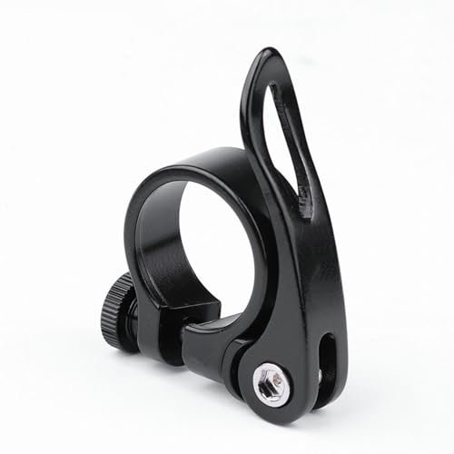 1 Pcs Bike Seat Post Clamp Aluminium Alloy, Bicycle Quick Release Seatpost Collar, Alloy Bicycle Quick Release SeatPost Collar, Black Quick Release Seat Tube Clamp 34.9mm