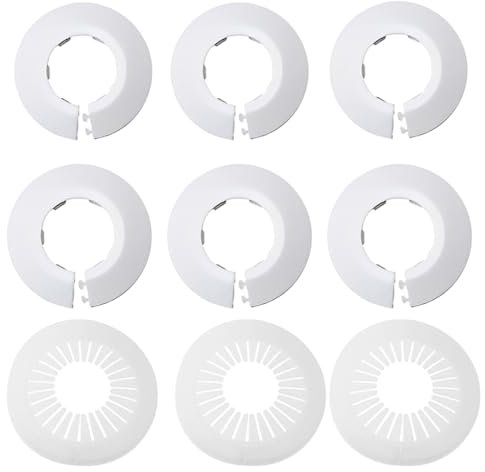 MEXRUMI 9 Pièce Rosaces Simples De Radiateur Cache Tuyau Rosace Radiateur Cache Tuyau Radiateur Radiateur De Tuyau Radiateurs De Tuyau En Plastique Pour Chauffage Couvercle (3 Modèles)