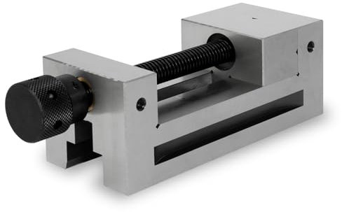 EBERTH Präzisionsschraubstock mit Spindel, Backenbreite 100mm, maximale Spannkraft 125mm, Backenhöhe 45mm, aus robustem Stahl, professionell, für diverse Arbeiten, Werkstattschraubstock