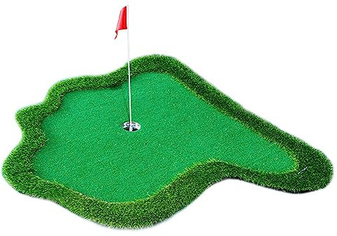 ZGFOZJGC Green de Golf Flottant pour Piscine, Green de Chipping Flottant, Ensemble de Jeu de Golf avec Tapis de Chipping et 5 balles en Mousse, Golf de Piscine de Grande Taille, kit de Putting Green