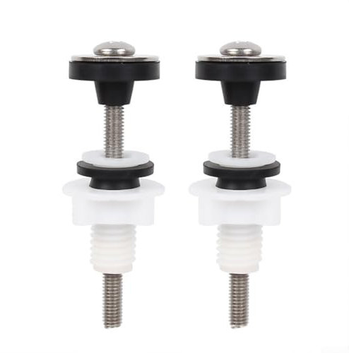 Paquete de 2 pernos de plástico para tanque de inodoro, pernos de cisterna de inodoro, kit de sellado de fijación de inodoro, para conectar la cisterna del inodoro a la sartén