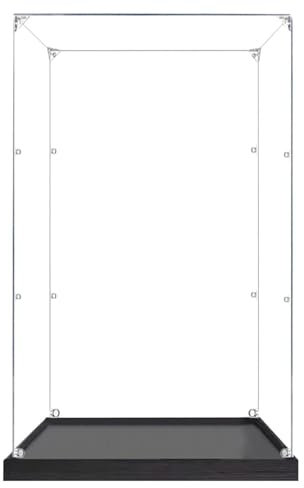 Acryl Vitrine Schaukasten für 21335 Elektrischer Leuchtturm Transparent Groß Acrylbox mit Holz-Kunststoff-Basis Staubdichte Aufbewahrungsbox für Figuren 30 x 30 x 60cm 2MM