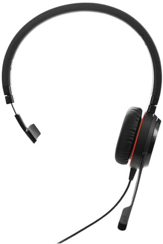 Jabra Evolve 20 SE Mono Headset - Unified Communication Zertifizierte Kopfhörer für VoIP Softphone mit passiver Geräuschunterdrückung - USB-C/A - Schwarz