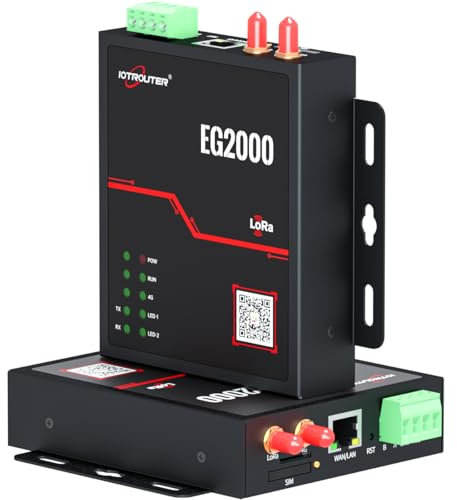 IoTRouter EG2000 Industrial Router 4G LoRa Gateway, Wireless 10KM Long Range Distance LTE RTU, MQTT Protocol, Node-RED Support