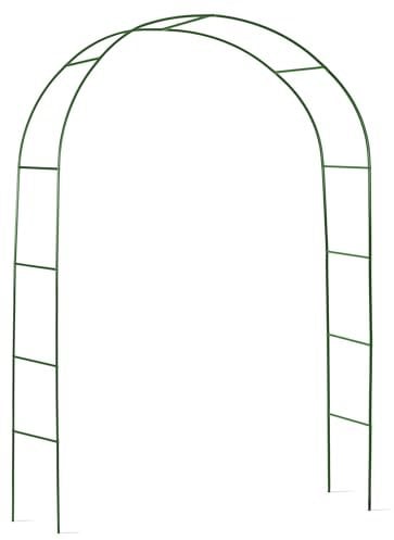 Plonos Rosenbogen Rankhilfe 240 cm Kletterpflanzen Rosenspalier 4 Erdanker Stahl Pulverbeschichtet Witterungsbeständig UV Beständig Dunkelgrün