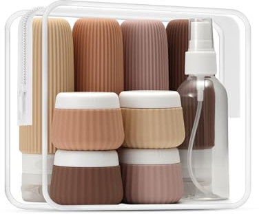 Yiorxu Travel Bottles Set for Toiletries TSA Approved,9 Pack Silicone Travel Bottles Containers for Toiletries Leak Proof,Small Plastic Bottles Squeezable BPA-Free 90ml for Lotion Body Wash Shampoo