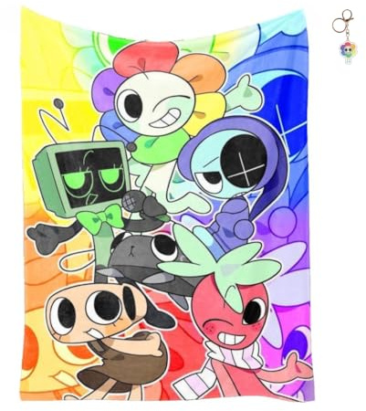 GDFENDU Anime World Decke mit Schlüsselanhänger, weiche Überwurfdecke, für alle Jahreszeiten, warm, leicht, gemütlich, Plüschdecken für Zuhause, Schlafzimmer, Sofa, Stuhl, Reisen (B, 127 x 152,4 cm)