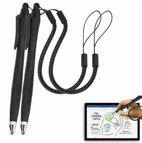 2 pezzi: penna per tablet Android Stylus Pen per Samsung/LG/Vivo/Huawei Mate 9/Mate 10 tablet e telefoni cellulari, penna universale con cordino per tutti i tablet touchscreen