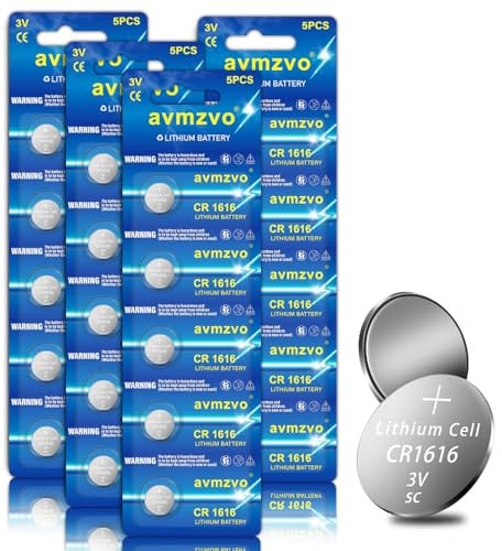 avmzvo CR1616 - Batterie a bottone, DL1616 ECR1616 al litio, 3 V, 20 pezzi, confezione sicura per bambini【5 anni di garanzia】