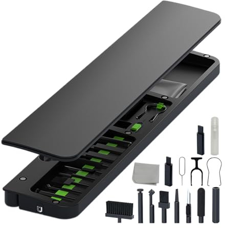 Wrist Rest, Cleaner Kit, Soft Non Slip Pad, Ergonomic Keyboard Accessory, Charging Port Cleaning Tools for Laptop Computer Earbuds Home Desk Gadget Maintenance Setup, White, Black