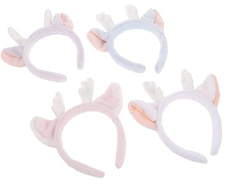 HAPINARY Lot De 4 Serre-Têtes En Bois De Cerf Et De Dragon - Accessoires Pour Déguisement De Noël Et Spa - Bijou De Tête Pour Le Nouvel An - Bandeau Pour Cheveux - Serre-Tête Oreilles De