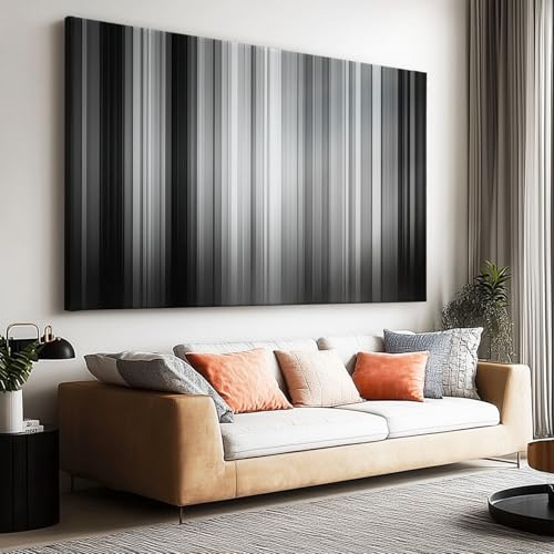 Leinwand Bilder Wandbild 160 x 80 cm – Abstrakt Minimal Vertikale Streifen, Kunstdruck auf Leinwand, Ideal für Wohnzimmer Schlafzimmer oder Flur Leinwandbild Wanddeko