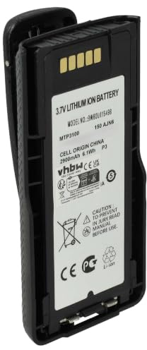 vhbw Akku kompatibel mit Motorola Tetra MTP3550 | MTP3500, MTP3250, MTP3200, MTP3100, MTP3150 Funkgerät, Walkie Talkie (2900 mAh, 3,7 V, Li-Ion)