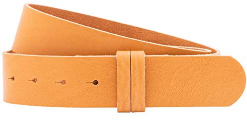 Luca Kayz Damen-Ledergürtel Wechselgürtel ohne Wechselschnalle CALVADOS 4cm corn gelb Bundweite 95cm