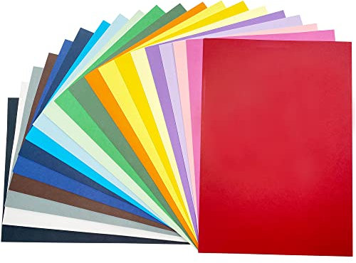 A4 Farbiges Papier, 20 Farbtöne, farbiger Karton, 100 Blatt, Origami-Papier, Basteln und Dekorieren, farbiges Kunstpapier (297 x 210 mm)