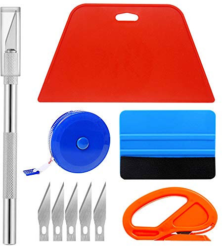 Ewrap Professional Wallpaper Tool Wallpaper Application Tool with Trimming Tool, Felt Squeegee, Hard Scraper, Tape Measure for Vinyl Wrap, Install Wallpaper