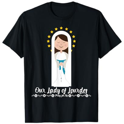 Unsere Liebe Frau von Lourdes Rosenkranz Maria Katholisch T-Shirt