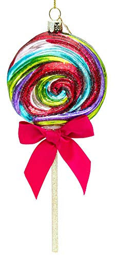 SIKORA BS498 Bunter Riesen Lolli mit Schleife Christbaumschmuck Glas Figur Weihnachtsbaum Anhänger