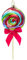 SIKORA Bunter Riesen Lolli mit Schleife besondere Weihnachtskugel Glas Christbaumschmuck Deko Figur Weihnachten Anhänger Ornament - Trend Line - BS498