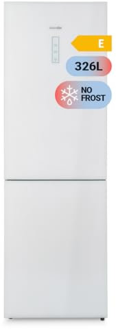 UNIVERSALBLUE | Frigorífico Combi de Cristal Blanco 185cm | 4* | 320L | A++ | Puerta Reversible | No Frost | Summer Mode | Super Freezer | Envío y Subida a Planta Incluido