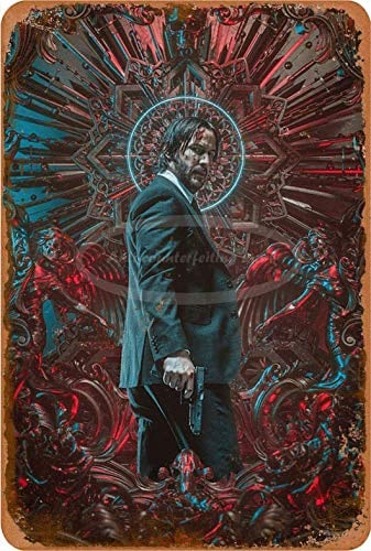 John Wick 20 x 30 cm Eisen Retro Look Dekoration Schild für Zuhause Küche Badezimmer Bauernhof, Garage Man Cave, inspirierende Zitate Wanddekoration