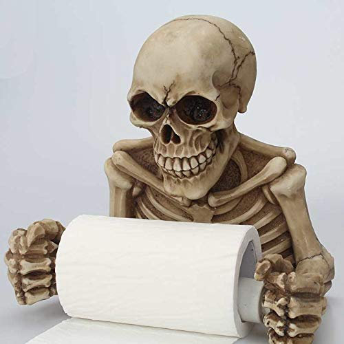Toilettenpapierhalter Kreative Schädel Toilettenpapierhalter Wandhalterung Tissue Box Papierrollenhalter 3D Sanitärpapieraufbewahrung Bar Badezimmer Organizer klopapierhalter ( Color : As shown )