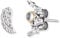 Engelsrufer Damen Ohrstecker Flügel und Moonlight Bicolor aus Sterling Silber - besetzt mit Zirkonia Steinen und Mondstein - Steckverschluss - nickelfrei - 7,5mm