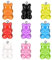 ZHjuju Bear Charms, 36 Pcs Colorful Gummy Resin Pendants in 9 Colors, DIY Jewelry Necklace Supplies for Children Girls