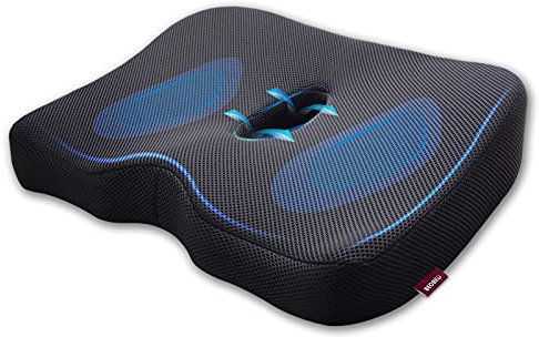 beobeu G2 Sitzkissen Memory Foam Atmungsaktives ergonomisches Design, Steißbein-Steißbein-Pad für Bürostühle, Autositzkissen, Rollstuhl.