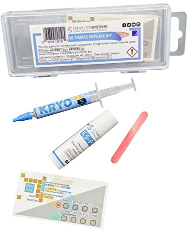 Ultimate Repaste KIT K5 PRO 10g & KRYO33 3g Wärmeleitpaste und Wärmeleitpads Ersatzset Kompatibel mit Apple iMac, Asus ROG, Acer Nitro, MSI Laptops, RTX 3080, PS4, Nintendo Switch, XBOX