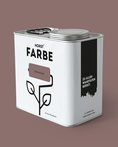HORST Wandfarbe Esskastanie 5L - Hochwertige Innen-Farbe - Hohe Deckkraft & Schnelltrocknend - Geruchsneutral - Spritz- & Tropffrei - 100% Natürlich - Braun