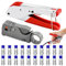 ALFFREUDE Kompressionszange Set Crimpzange Abisolierwerkzeug RG59/RG6 Crimper Koaxialkabel Cable Stripper mit 20 Stück Kompressions-F-Stecker für SAT Kabel, Koaxialkabel