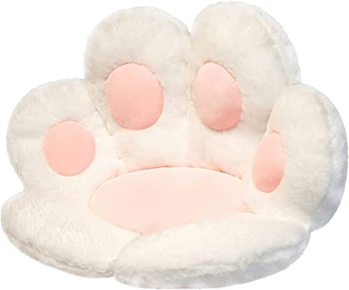 Sitzkissen,Kissen für Katzenpfoten,niedliches Sitzkissen,für Sofa,Kissen für Katzenfüße,niedlich,Dekoration für den Außenbereich, Warmer Boden,Kissen, warm,hautfreundlich (70x70cm, Weiß)