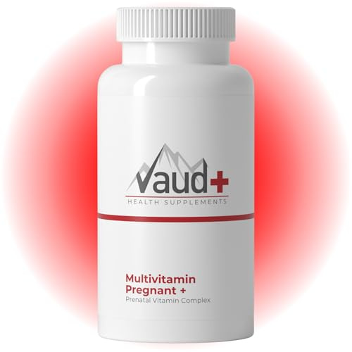 VAUD Schwangerschaftsvitamine – Multivitamin mit Folsäure, Eisen, Jod & D3 | Multivitamin für Schwangere & Stillende – 25 Vitamine & Mineralstoffe mit Folsäure, Eisen, Jod, B6, B12 & D3 – 60 Kapseln