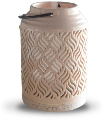Zen'Arôme Diffusor für ätherisches Öl, WLAN Venedig – elektrischer Diffusor, kompatibel mit Alexa/Google Home – vollständige Kontrolle über die App Tuya Smart – natürliche Materialien Holz und Keramik