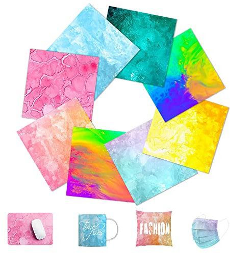 Infusible Lot de 8 films de transfert Infusible Insolubles pour machine de presse thermique DIY T-shirt, tasse, dessous de verre, cuir 30,5 x 30,5 cm