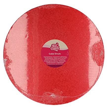 FunCakes Tortenplatte rund Ø35,5 cm - Rot: Runde Tortenplatte, Basis für die Präsentation von Torten, Hohe Qualität, Luxuriöses Aussehen, 1 Stück.