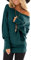 Hiistandd Women's Off Shoulder Tops Shirts Baggy Batwing Top Shirts Jumper Tunic Knit Oversized Pullover Sweater T Shirt Casual Tunic Tops Blouse Dark Green
