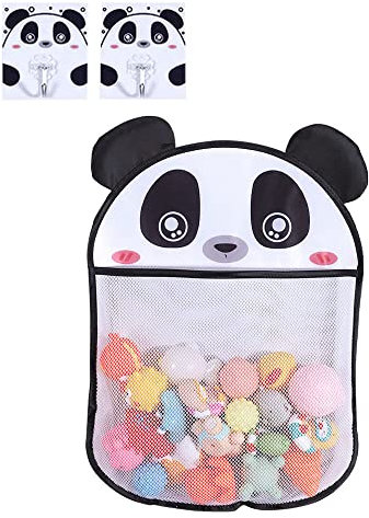 Norhogo Filet de rangement pour jouets de bain Panda - Pour bébé, salle de bain - À fixer au mur - Pour enfants et tout-petits