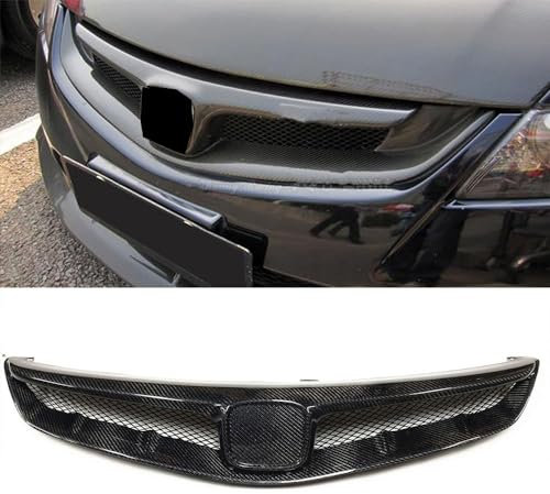QQLADY Auto Rejilla Delantera para Honda Civic 2006-2008, Rejilla del Radiador, Parrilla Superior de Parachoques Delantero de Coche, Accesorios para Carrocería